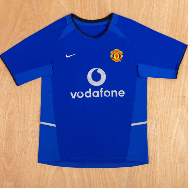 2002/03 M Utd Away Blue Retro Soccer Jersey