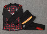 2025 M Utd Black Red Kids Sweater Tracksuit