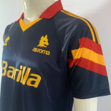 1991/92 Roma Third Black Retro Soccer Jersey