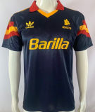 1991/92 Roma Third Black Retro Soccer Jersey