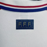1998 France Away White Long Sleeve Retro Soccer Jersey