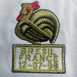 1998 France Away White Long Sleeve Retro Soccer Jersey