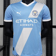 2025/26 Man City Home Blue Player Version Soccer Jersey