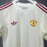 2025 M Utd Beige Cotton Retro Style Jersey
