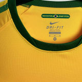 2010 Brazil Home Yellow Retro Soccer Jersey