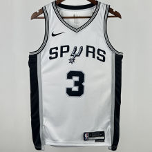 Spurs PAUL  #3  White NBA Jerseys