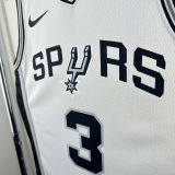 Spurs PAUL  #3  White NBA Jerseys