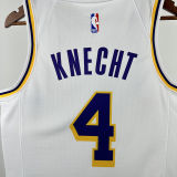 2025 Lakers KNECHT#4 White NBA Jerseys