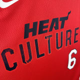 2025 Miami Heat JAMES #6 Red City Edition NBA Jerseys 热压