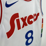 2025 76ers GEORGEG #8 White City Edition NBA Jerseys 热压