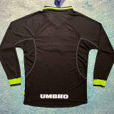 1998/99 M Utd Away Black UCL Version  Long Sleeve Retro Jersey