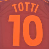 1998/99 Roma Red Home Retro Long SLeeve Soccer Jersey