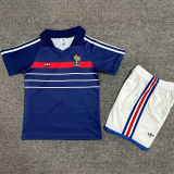 1982/84 France Home Blue Kids Retro Soccer Jersey