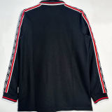 1998/99 M Utd Black Retro Long Sleeve Soccer Jersey