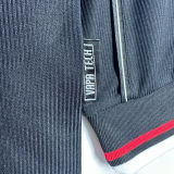 1998/99 M Utd Black Retro Long Sleeve Soccer Jersey