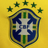 2014 Brazil Home Yellow Retro Soccer Jersey