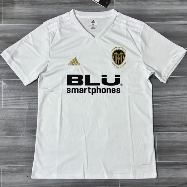 2018/19 Valencia Home White Retro Soccer Jersey