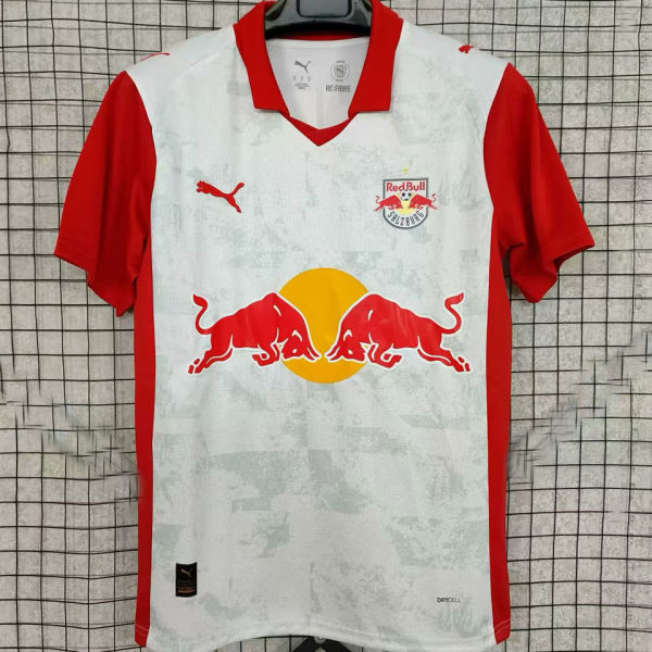 2025/26 RB SALZBURG Bull Red Home White Fans Jersey 萨尔茨堡红牛