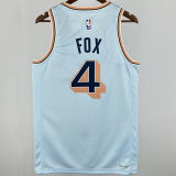 2025 Spurs FOX #4 Light Blue City Edition NBA Jerseys