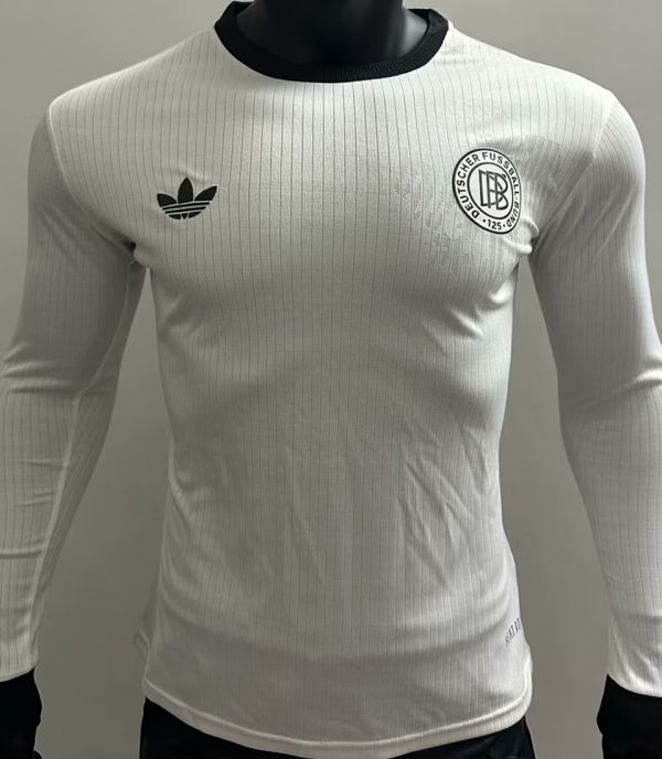 2025 Germany 125Th White Player Version Long Sleeve Soccer Jersey
