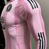2025/26 Inter Miami Home Pink Player Version Long Sleeve Soccer Jersey
