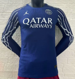 2024/25 PSG 4Th Blue Long Sleeve Player Version Soccer Jersey