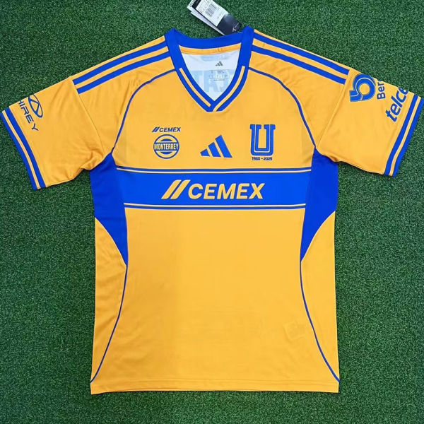 2025/26 U.A.N.L Tiger Home Yellow Fans Soccer Jersey
