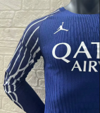 2024/25 PSG 4Th Blue Long Sleeve Player Version Soccer Jersey