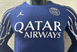 2024/25 PSG 4Th Blue Long Sleeve Player Version Soccer Jersey