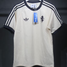 2025 JUV White Cotton Retro Style T-shirt