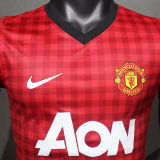 2012/13 M Utd Home Red Retro Player Version Soccer Jersey