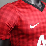 2012/13 M Utd Home Red Retro Player Version Soccer Jersey