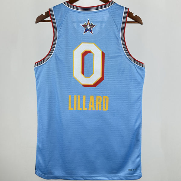 2025 ALL-STAR LILLARD # 0  Baby Blue NBA Jerseys