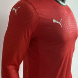 2025/26 Portugal Home Red Long Sleeve Player Version Soccer Jersey