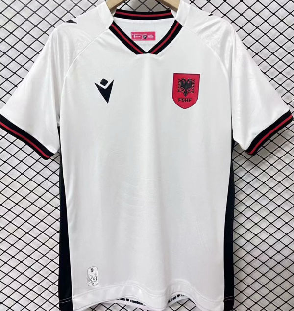 2025/26 Albania Away White Fans Soccer Jersey 阿尔巴尼亚