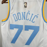 Lakers DONCIC #77 White Retro NBA Jerseys