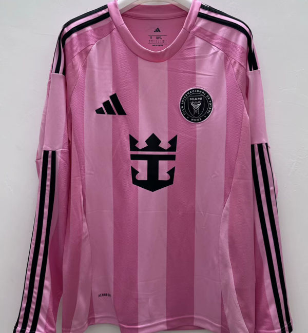 2025/26 Inter Miami Home Pink Fans Long Sleeve Soccer Jersey