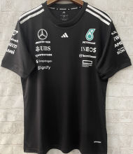2025 Mercedes AMG Petronas F1 Black Team T-Shirt  圆领