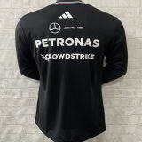 2025 Mercedes AMG Petronas F1 Black Long Sleeve Team T-Shirt