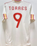 TORRES #9 Spain Away White Retro Soccer Jersey 2011/12 （Have 2010 World Cup Champion Patch 带胸前2010世界杯冠军章)★★