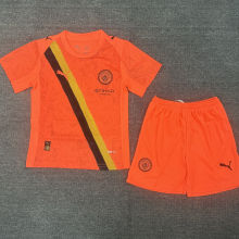 2025/26 Man City Third OrangeKids Soccer Jersey