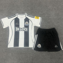 2025/26 Newcastle Home Black White Kids Soccer Jersey