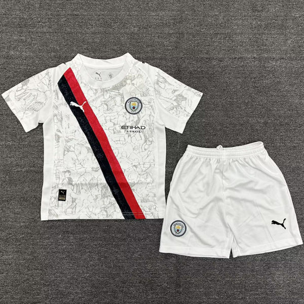2025/26 Man City Away Kids Soccer Jersey