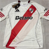 2025/26 River Plate Home White Fans Soccer Jersey 带 新 胸前广告