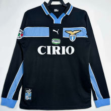 1998/99 Lazio Away Black Home Long Sleeve Retro Jersey