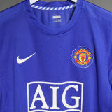 2008/2009 M Utd Third Blue Retro Player Version Soccer Jersey 球员版
