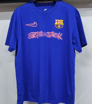 2025/26 BA x Travis Scott Blue Pure Cotton Jersey 胸前红色字