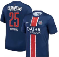 CHAMPIONS 2024/25 PSG Home Blue Player Version Soccer Jersey “带星”