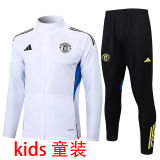 2025/26 M Utd White Kids Jacket Tracksuit