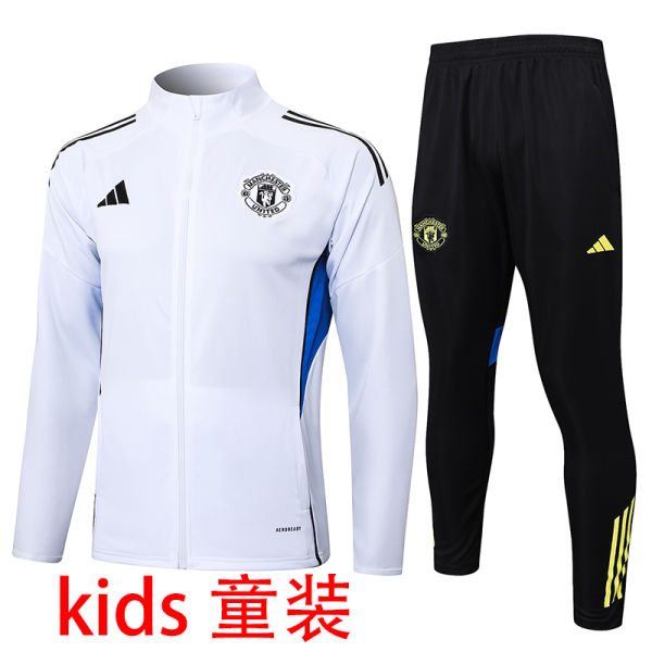 2025/26 M Utd White Kids Jacket Tracksuit